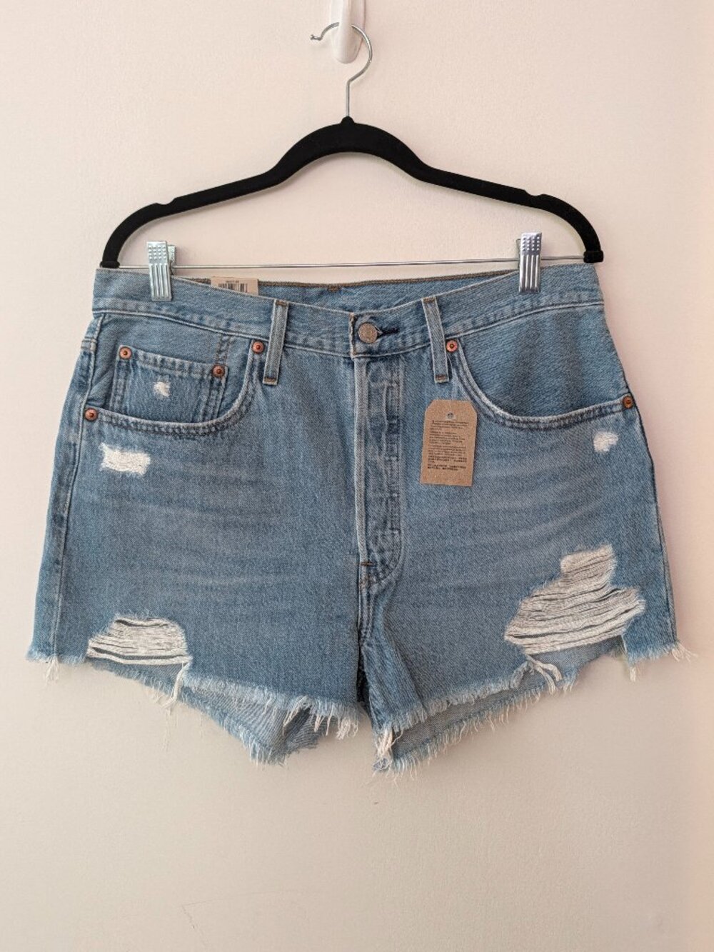 Levi's 501 Original High Rise Cutoff Denim Shorts Light Wash 31